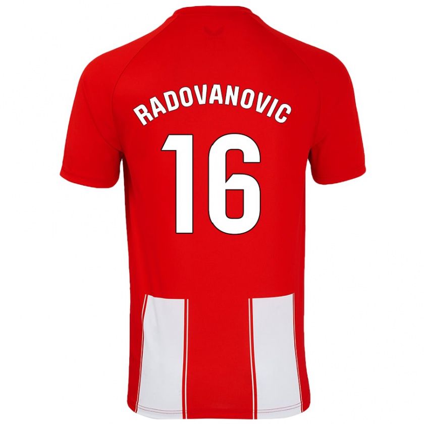 Kandiny Deti Aleksandar Radovanovic #16 Červená Biela Dresy Hazai Csapatmez 2024/25 Triĭká