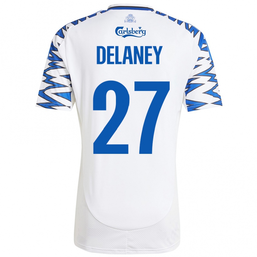 Kandiny Deti Thomas Delaney #27 Biela Nebesky Modrá Dresy Hazai Csapatmez 2024/25 Triĭká