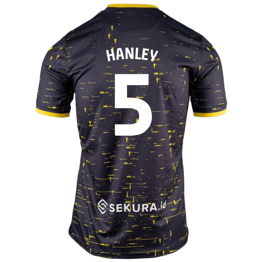 Kandiny Deti Grant Hanley #5 Čierna Žltá Dresy Idegenbeli Csapatmez 2024/25 Triĭká