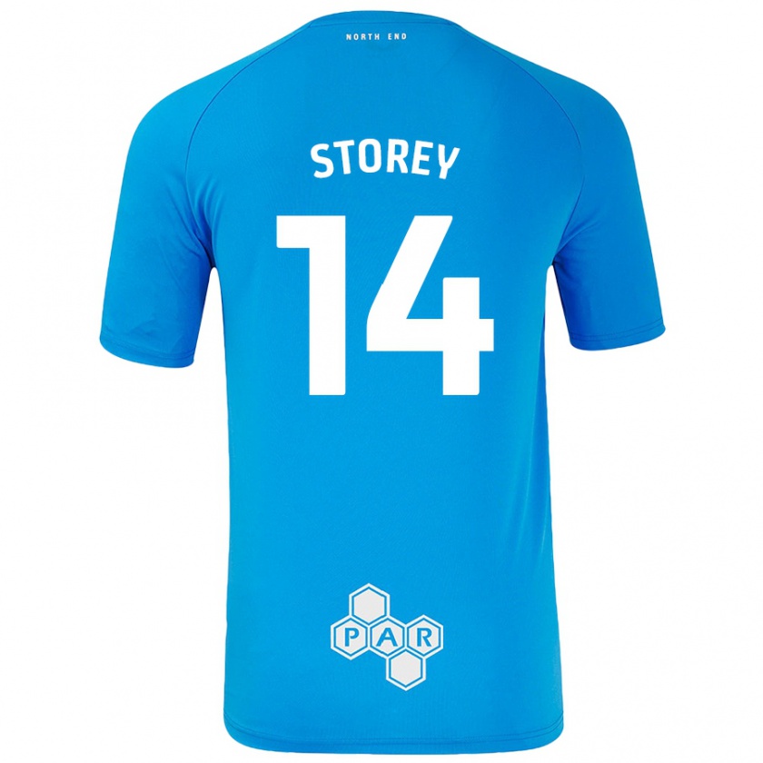 Kandiny Deti Jordan Storey #14 Nebeská Modrá Dresy Idegenbeli Csapatmez 2024/25 Triĭká