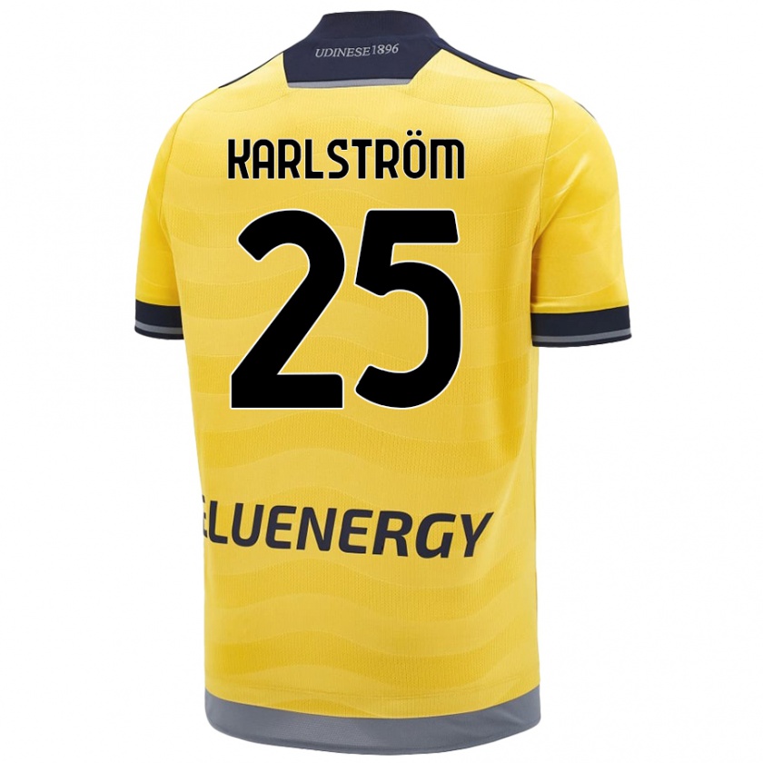 Kandiny Deti Jesper Karlström #25 Zlatý Dresy Idegenbeli Csapatmez 2024/25 Triĭká