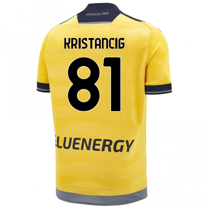 Kandiny Deti Luca Kristancig #81 Zlatý Dresy Idegenbeli Csapatmez 2024/25 Triĭká