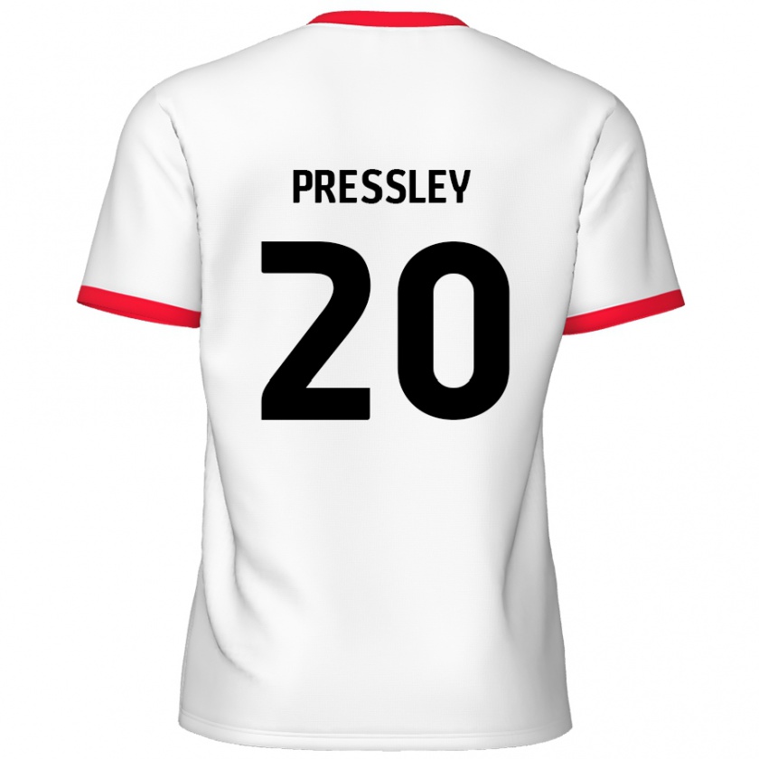 Kandiny Muži Aaron Pressley #20 Biela Červená Dresy Hazai Csapatmez 2024/25 Triĭká