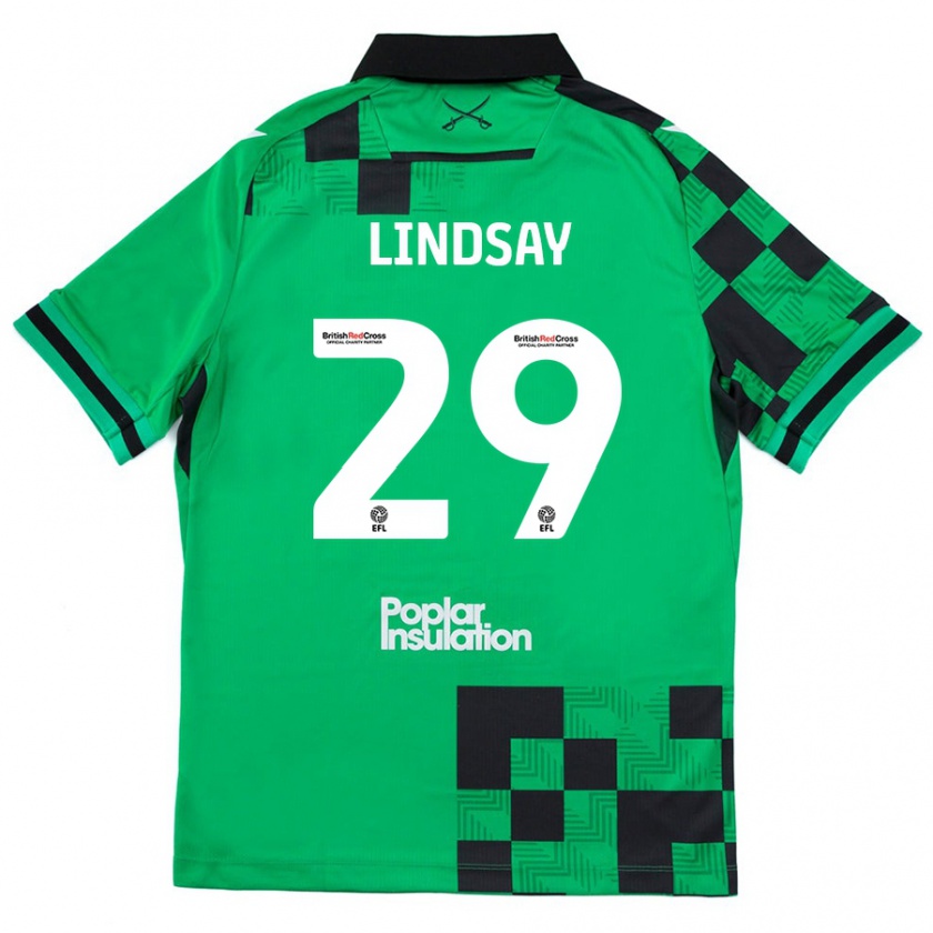 Kandiny Muži Jamie Lindsay #29 Zelená Čierna Dresy Idegenbeli Csapatmez 2024/25 Triĭká