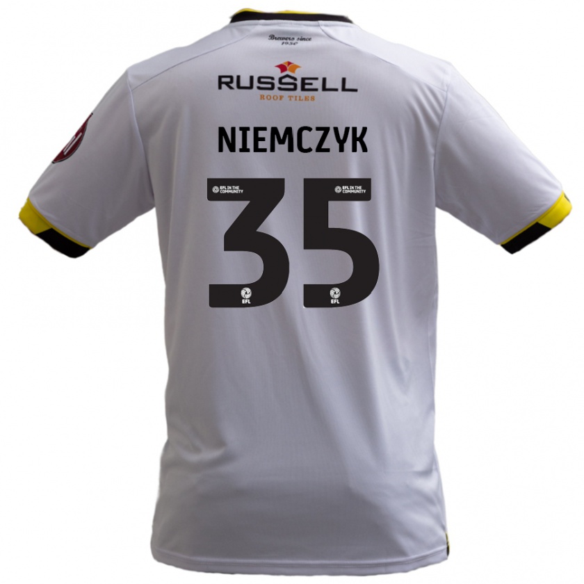 Kandiny Muži Jakub Niemczyk #35 Biela Dresy Idegenbeli Csapatmez 2024/25 Triĭká