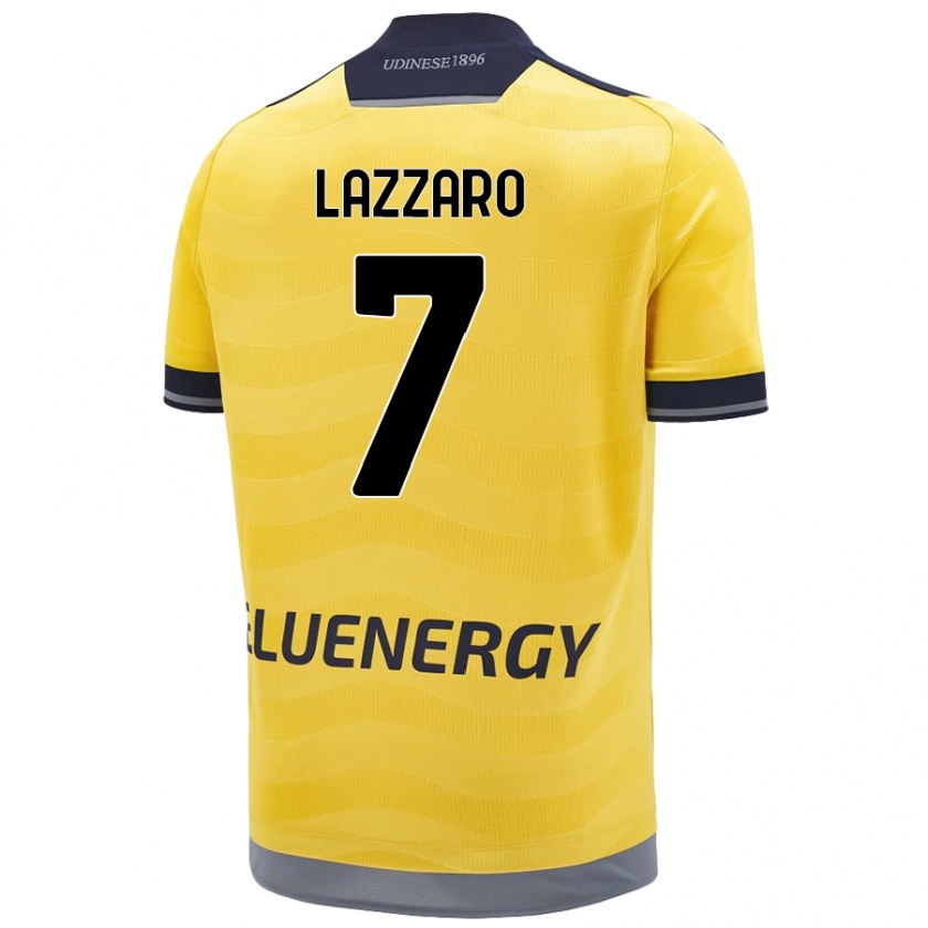 Kandiny Muži Davide Lazzaro #7 Zlatý Dresy Idegenbeli Csapatmez 2024/25 Triĭká