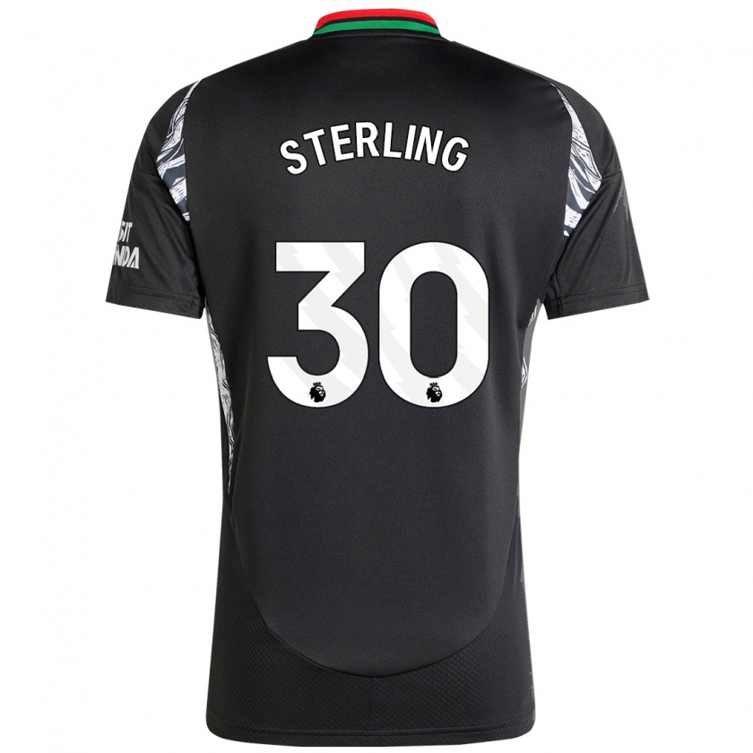 Kandiny Deti Raheem Sterling #30 Čierna Dresy Idegenbeli Csapatmez 2024/25 Triĭká