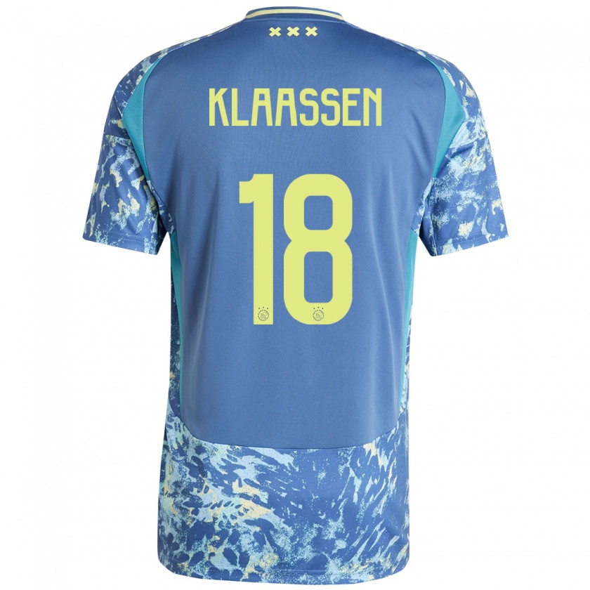 Kandiny Muži Davy Klaassen #18 Šedá Modrá Žltá Dresy Idegenbeli Csapatmez 2024/25 Triĭká