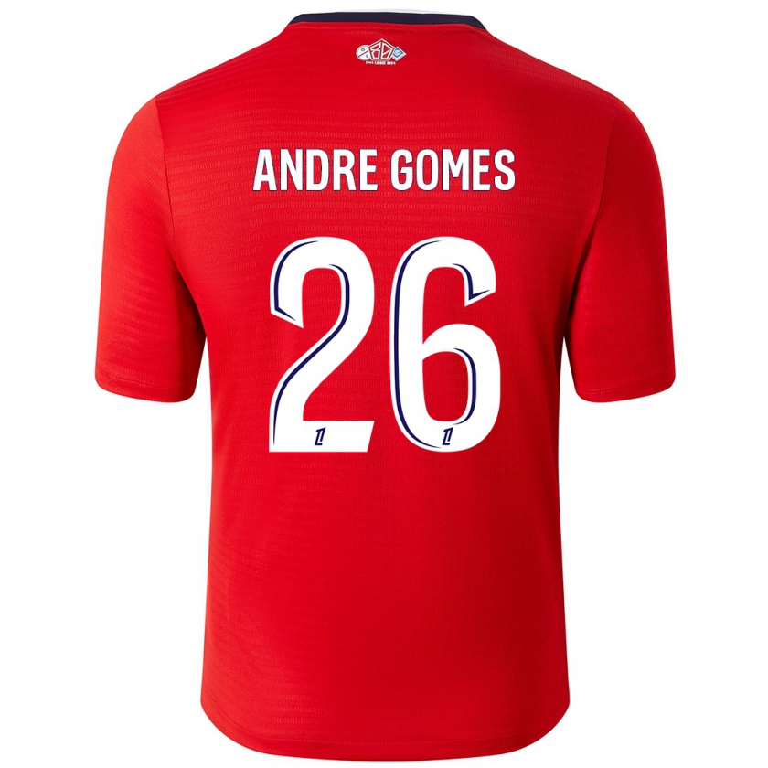 Kandiny Muži André Gomes #26 Červená Biela Dresy Hazai Csapatmez 2024/25 Triĭká