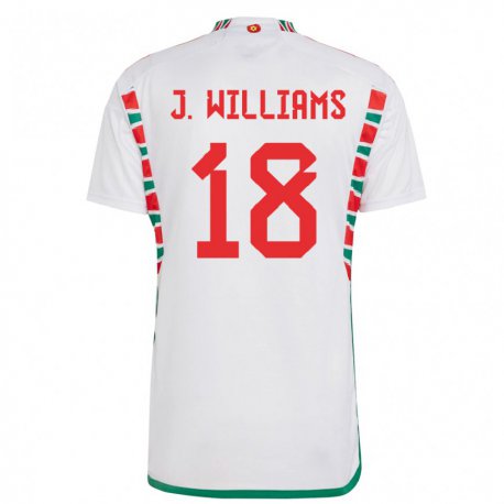Kandiny Muži Waleské Jonathan Williams #18 Biely Dresy Idegenbeli Csapatmez 22-24 Triĭká