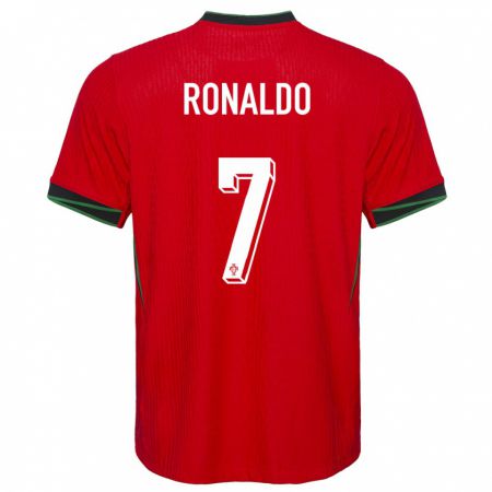 Kandiny Deti Portugalsko Cristiano Ronaldo #7 Červená Dresy Hazai Csapatmez 24-26 Triĭká