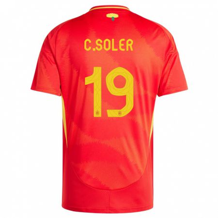 Kandiny Deti Španielsko Carlos Soler #19 Červená Dresy Hazai Csapatmez 24-26 Triĭká
