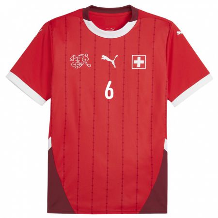 Kandiny Deti Švajčiarsko Denis Zakaria #6 Červená Dresy Hazai Csapatmez 24-26 Triĭká
