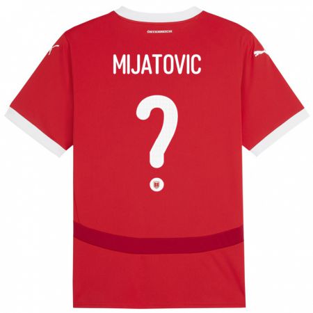 Kandiny Deti Rakúsko Luca Mijatovic #0 Červená Dresy Hazai Csapatmez 24-26 Triĭká