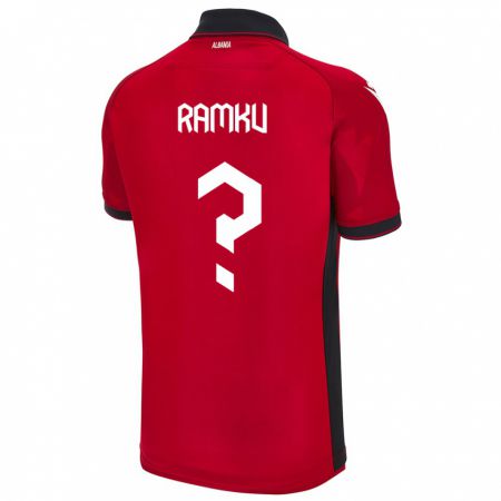Kandiny Deti Albánsko Alex Ramku #0 Červená Dresy Hazai Csapatmez 24-26 Triĭká