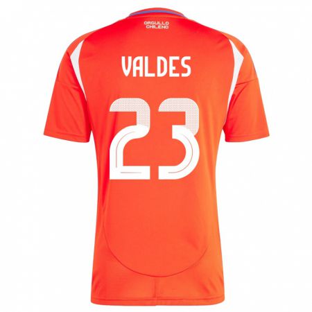 Kandiny Deti Čile Francisco Valdés #23 Červená Dresy Hazai Csapatmez 24-26 Triĭká