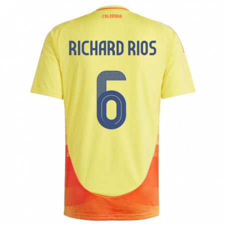 Kandiny Deti Kolumbia Richard Ríos #6 Žltá Dresy Hazai Csapatmez 24-26 Triĭká
