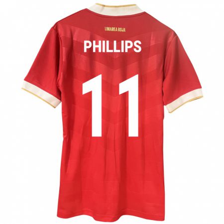 Kandiny Deti Panama Ricardo Phillips #11 Červená Dresy Hazai Csapatmez 24-26 Triĭká