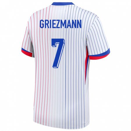 Kandiny Deti Francúzsko Antoine Griezmann #7 Biely Dresy Idegenbeli Csapatmez 24-26 Triĭká