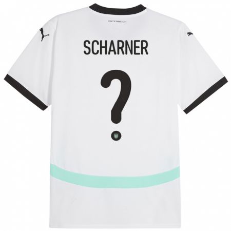 Kandiny Deti Rakúsko Benedict Scharner #0 Biely Dresy Idegenbeli Csapatmez 24-26 Triĭká