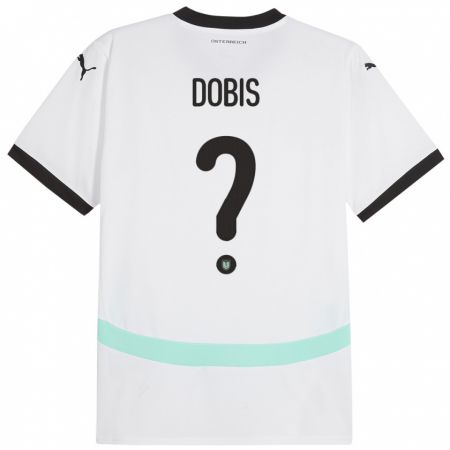 Kandiny Deti Rakúsko Dominik Dobis #0 Biely Dresy Idegenbeli Csapatmez 24-26 Triĭká