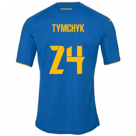 Kandiny Deti Ukrajina Oleksandr Tymchyk #24 Modrá Dresy Idegenbeli Csapatmez 24-26 Triĭká