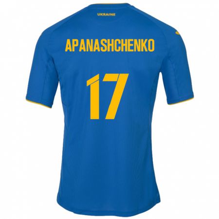 Kandiny Deti Ukrajina Daryna Apanashchenko #17 Modrá Dresy Idegenbeli Csapatmez 24-26 Triĭká