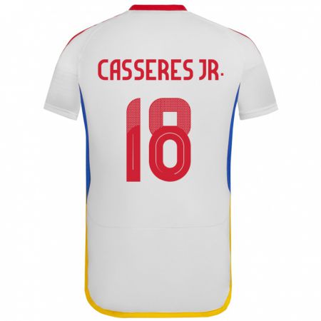 Kandiny Deti Venezuela Cristian Cásseres Jr. #18 Biely Dresy Idegenbeli Csapatmez 24-26 Triĭká