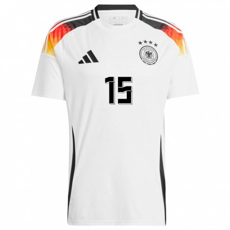 Kandiny Muži Nemecko Joshua Quarshie #15 Biely Dresy Hazai Csapatmez 24-26 Triĭká