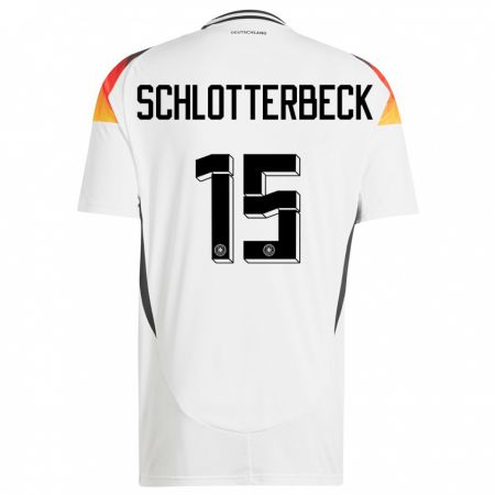 Kandiny Muži Nemecko Nico Schlotterbeck #15 Biely Dresy Hazai Csapatmez 24-26 Triĭká