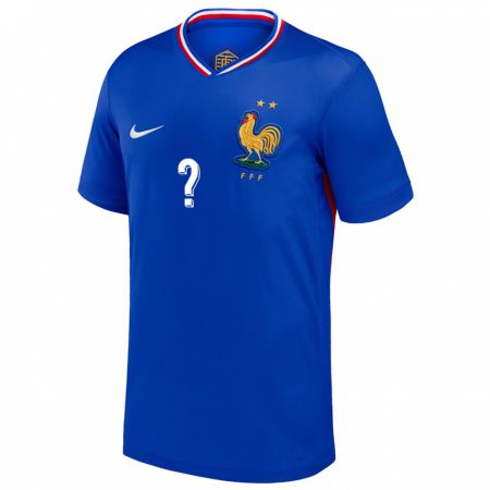 Kandiny Muži Francúzsko Tvoje Meno #0 Modrá Dresy Hazai Csapatmez 24-26 Triĭká
