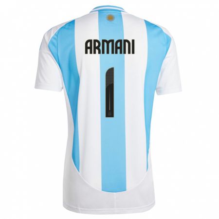 Kandiny Muži Argentína Franco Armani #1 Biela Modrá Dresy Hazai Csapatmez 24-26 Triĭká