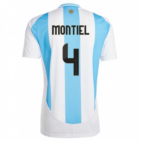Kandiny Muži Argentína Gonzalo Montiel #4 Biela Modrá Dresy Hazai Csapatmez 24-26 Triĭká