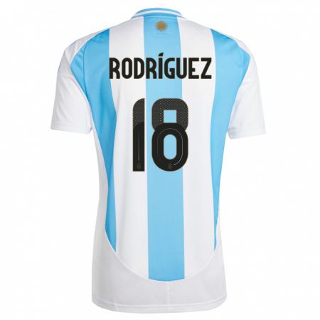Kandiny Muži Argentína Guido Rodriguez #18 Biela Modrá Dresy Hazai Csapatmez 24-26 Triĭká