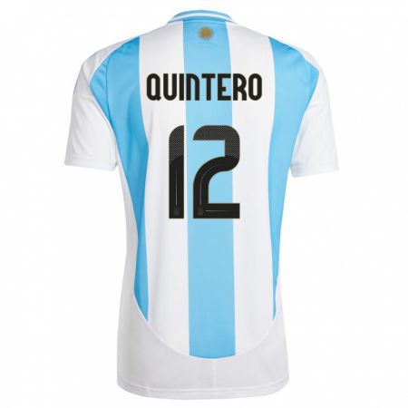 Kandiny Muži Argentína Valentino Quintero #12 Biela Modrá Dresy Hazai Csapatmez 24-26 Triĭká