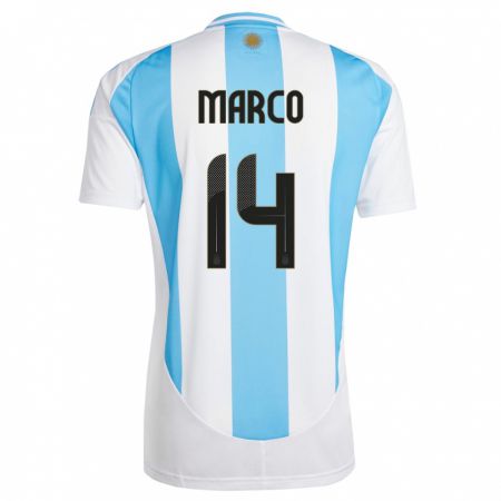 Kandiny Muži Argentína Francisco Marco #14 Biela Modrá Dresy Hazai Csapatmez 24-26 Triĭká