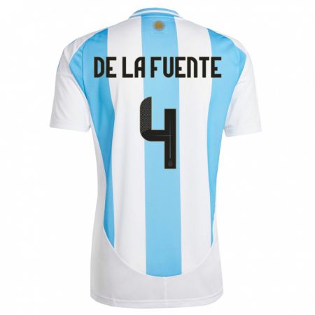Kandiny Muži Argentína Hernan De La Fuente #4 Biela Modrá Dresy Hazai Csapatmez 24-26 Triĭká