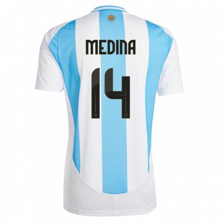 Kandiny Muži Argentína Facundo Medina #16 Biela Modrá Dresy Hazai Csapatmez 24-26 Triĭká