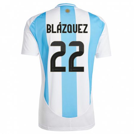 Kandiny Muži Argentína Joaquin Blazquez #22 Biela Modrá Dresy Hazai Csapatmez 24-26 Triĭká