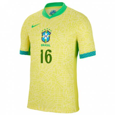 Kandiny Muži Brazília Patryck #16 Žltá Dresy Hazai Csapatmez 24-26 Triĭká