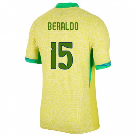 Kandiny Muži Brazília Lucas Beraldo #17 Žltá Dresy Hazai Csapatmez 24-26 Triĭká