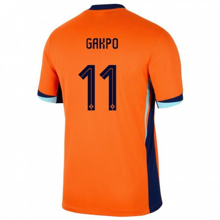 Kandiny Muži Holandsko Cody Gakpo #11 Oranžová Dresy Hazai Csapatmez 24-26 Triĭká