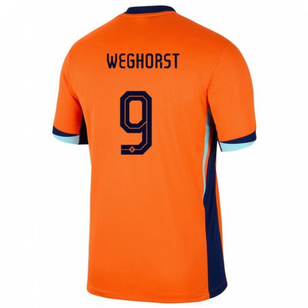 Kandiny Muži Holandsko Wout Weghorst #9 Oranžová Dresy Hazai Csapatmez 24-26 Triĭká
