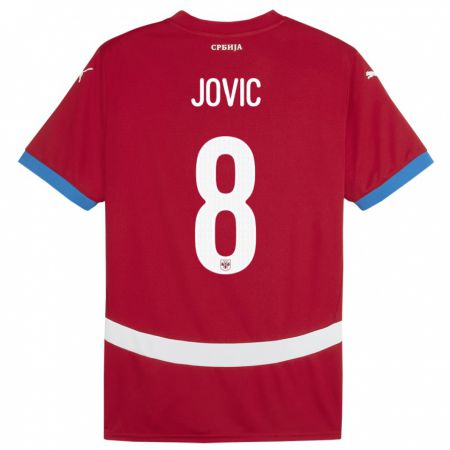 Kandiny Muži Srbsko Luka Jovic #8 Červená Dresy Hazai Csapatmez 24-26 Triĭká