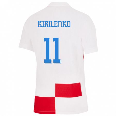 Kandiny Muži Chorvátsko Ivana Kirilenko #11 Biela Červená Dresy Hazai Csapatmez 24-26 Triĭká