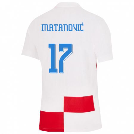Kandiny Muži Chorvátsko Igor Matanovic #17 Biela Červená Dresy Hazai Csapatmez 24-26 Triĭká