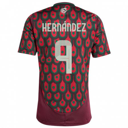 Kandiny Muži México Jesus Hernandez #9 Maroon Dresy Hazai Csapatmez 24-26 Triĭká