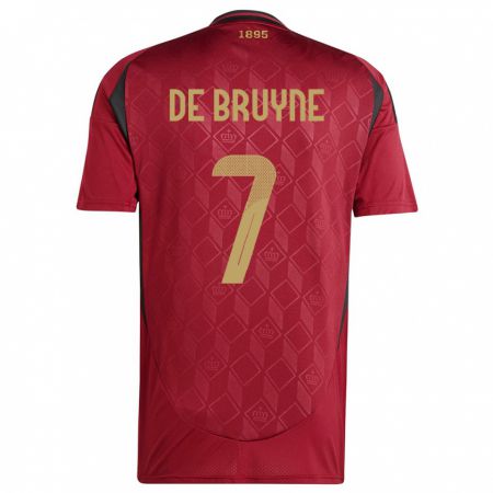 Kandiny Muži Belgicko Kevin De Bruyne #7 Burgundsko Dresy Hazai Csapatmez 24-26 Triĭká