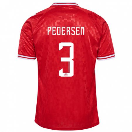 Kandiny Muži Dánsko Stine Ballisager Pedersen #3 Červená Dresy Hazai Csapatmez 24-26 Triĭká