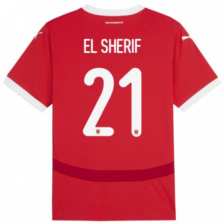 Kandiny Muži Rakúsko Mariella El Sherif #21 Červená Dresy Hazai Csapatmez 24-26 Triĭká